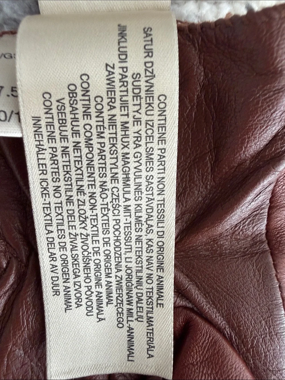 Burberry Brown Leather Gloves Nova Check Lining Women’s Size 7.5